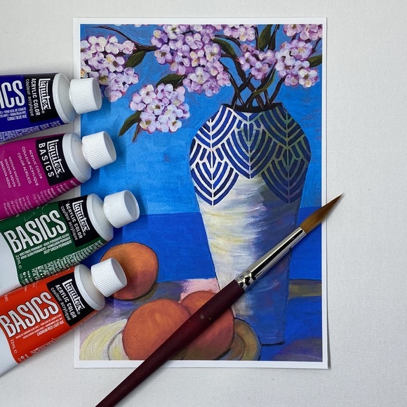 Kitchen Art Original Cherry Blossom Still Life  Art Print, Wall Decor Handmade - Picture 4 of 6